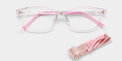 Luca Rectangle Crystal Pink Frame Eyeglasses for Pre-tweens