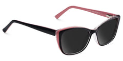 Fidelia Cat Eye Black Sunglasses and Pink Edge