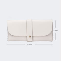 Acc-05 White Man-made Leather Box, Glasses Pocket