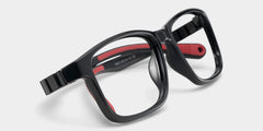 Clay Rectangle Black Red Frame Eyeglasses for Teens