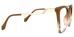 Awilda Cat-eye Brown Glasses and Thin Frame