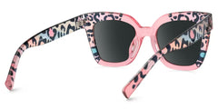 Malcolm Pink Leopard Print Sunglasses for Women Square Frame