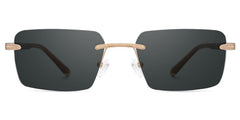 Brown Mixed-Materials Rectangle Sunglasses- Savitrie