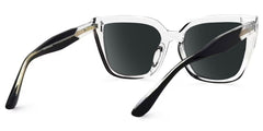 Mirta Square Black Sunglasses and Crsystal Frames
