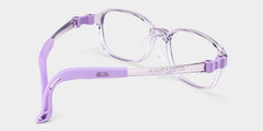 Bright Rectangle Crystal Purple Frame Eyeglasses for Pre-tweens