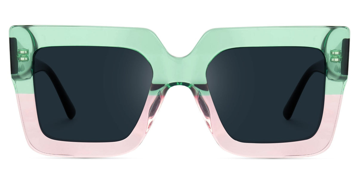 Brandon Square Green-Pink Sunglasses | Zeelool Glasses