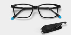 June Rectangle Black Frame Eyeglasses for Pre-tweens