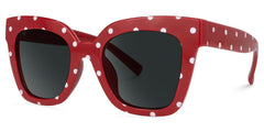 Malcolm Square Red Polka Dot Frame Sunglasses | Zeelool