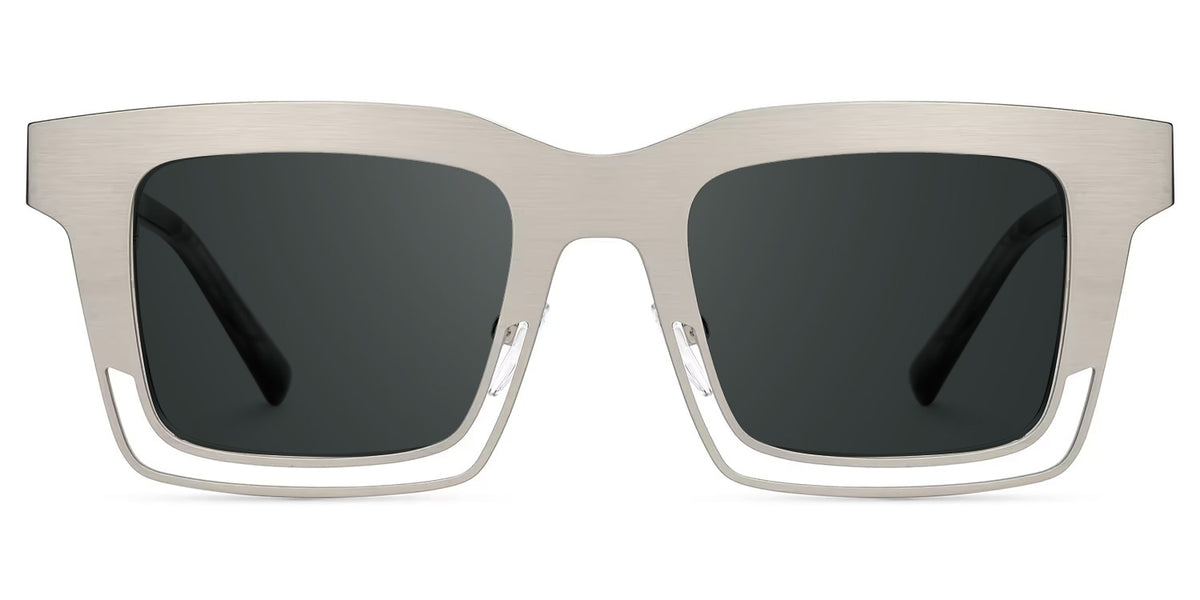 Evan Rectangle Silver Frame Sunglasses for Males | Zeelool