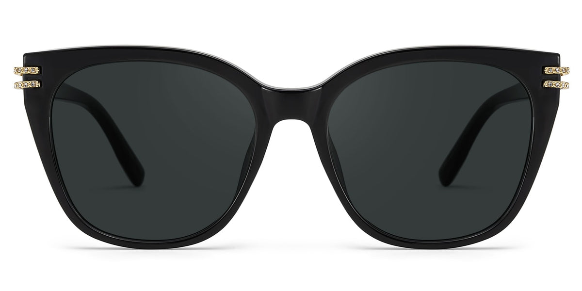 Catalina Black Square Polarized Sunglasses Online | Zeelool