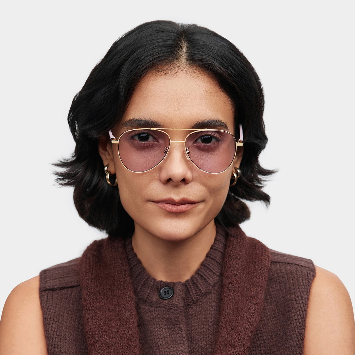 Paige Aviator Rose-Gold Glasses | Zeelool Glasses
