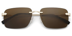 Rey Gold Rectangle Sunglasses Online | Zeelool
