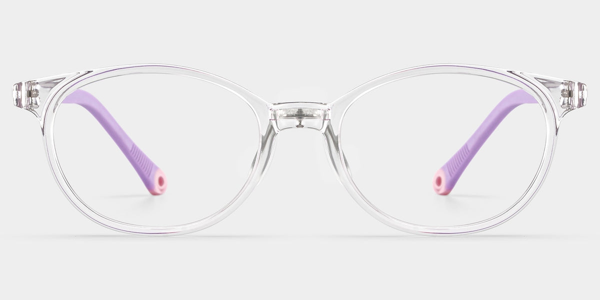 Olive Oval Crystal Purple Frame Eyeglasses for Pre-tweens