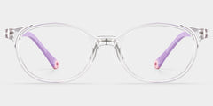 Olive Oval Crystal Purple Frame Eyeglasses for Pre-tweens