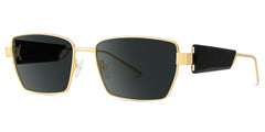 Aluna Rectangle Gold Polarized Sunglasses