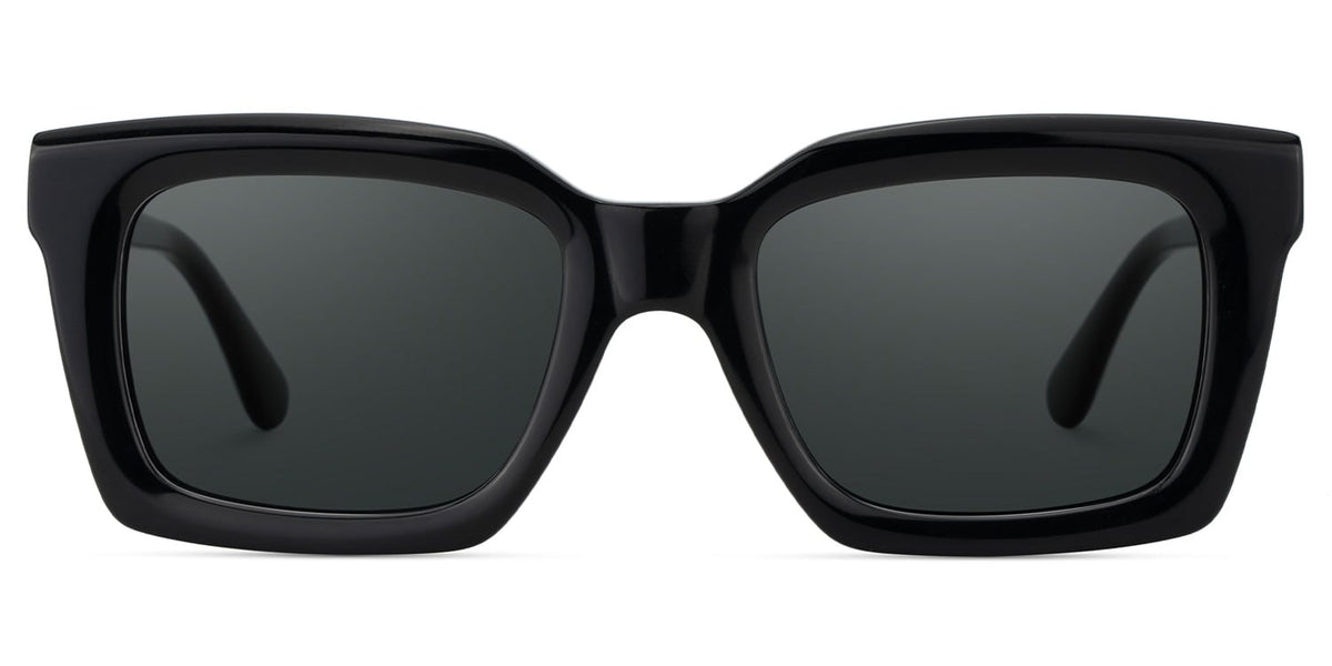 Solana Rectangle Black Polarized Sunglasses