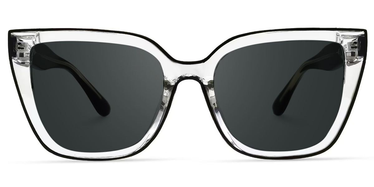 Mirta Square Black Sunglasses and Crsystal Frames