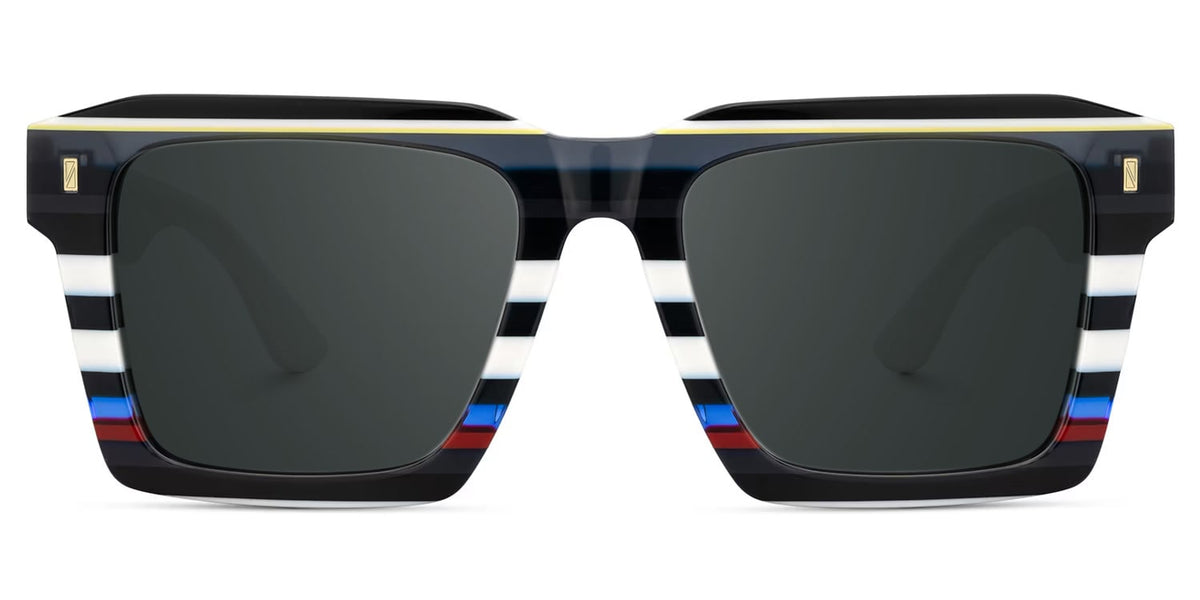 Big Square Sunglasses Frames With Black and White Stripes