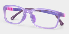 Brook Rectangle Purple Frame Eyeglasses for Pre-tweens
