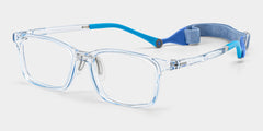 June Rectangle Crystal Blue Frame Eyeglasses for Pre-tweens