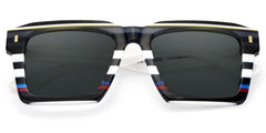 Big Square Sunglasses Frames With Black and White Stripes