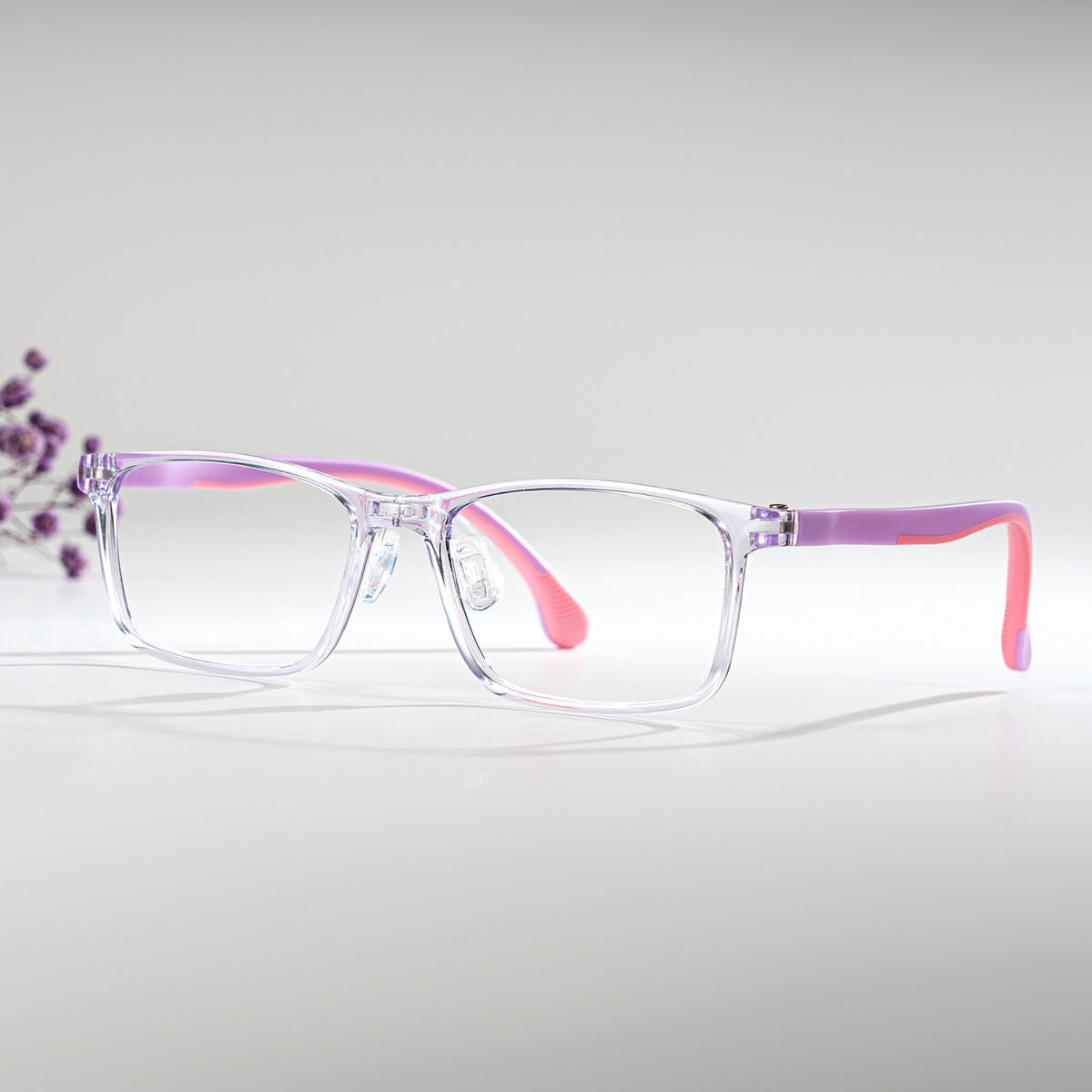 Sunny Rectangle Purple Frame Eyeglasses for Tween