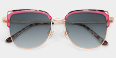 Samson Pink Square Glasses With Tortoiseshell Color-Block Design