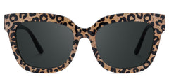 Designer Brown Leopard Square Prescription Sunglasses