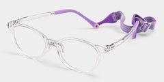 Olive Oval Crystal Purple Frame Eyeglasses for Pre-tweens