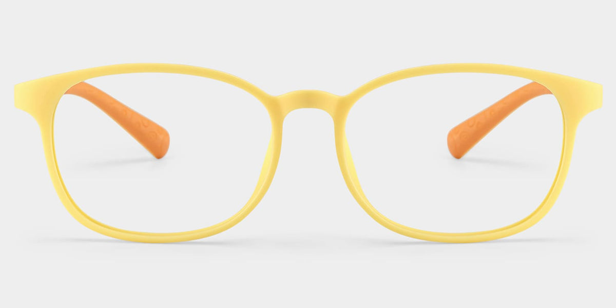 Kids Rectangle Yellow Orange Amaker Frame Glasses | Zeelool