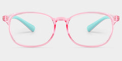 Kids Rectangle  Pink Green Amaker Frame Glasses | Zeelool