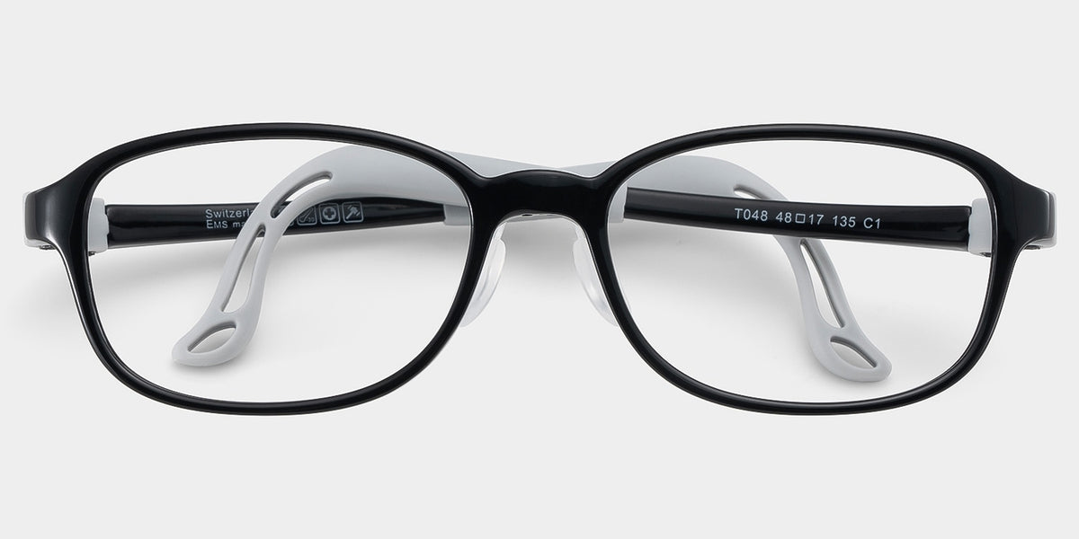 Bright Rectangle Black Frame Eyeglasses for Pre-tweens
