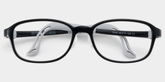 Bright Rectangle Black Frame Eyeglasses for Pre-tweens