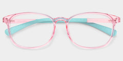 Kids Rectangle  Pink Green Amaker Frame Glasses | Zeelool