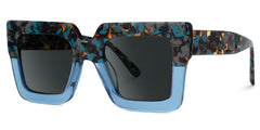 Brandon Blue Square Sunglasses with Chunky Acetate Frames