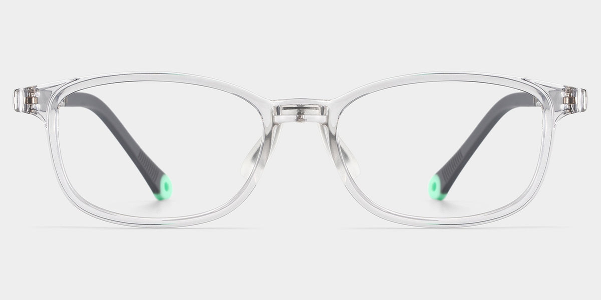 Luca Rectangle Crystal Gray Frame Eyeglasses for Pre-tweens