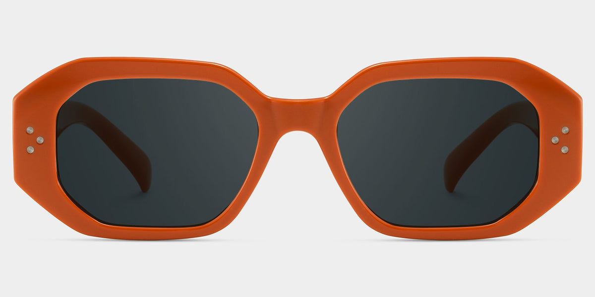 Soleil orange Frame Polarized Sunglasses with rectangle Style Online | ZEELOOL