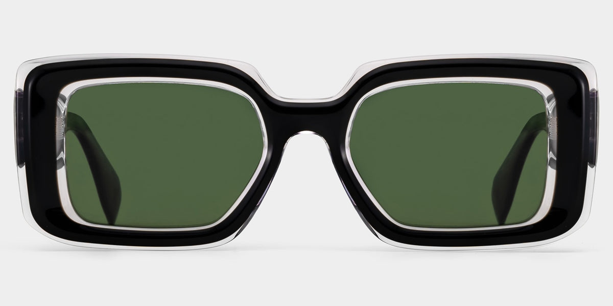 Eira Rectangle Black Polarized Sunglasses