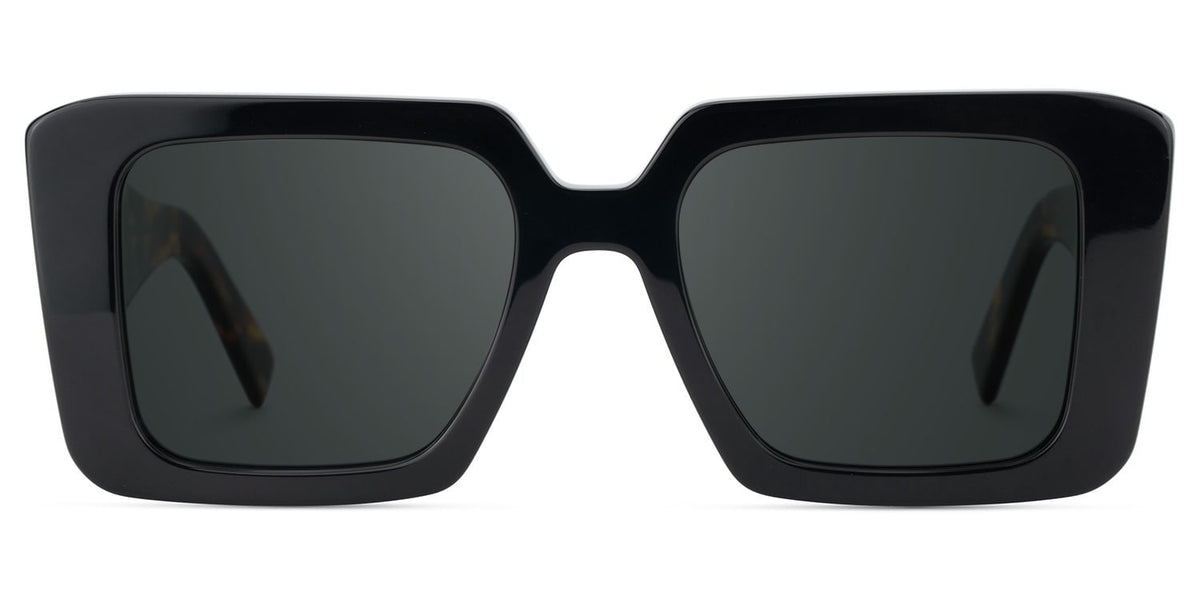 Reeve Rectangle Black Polarized Sunglasses