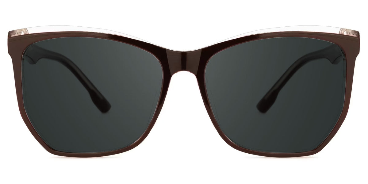 Geometric Libby Coffee Sunglasses deals -Zeelool Glasses