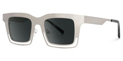 Evan Rectangle Silver Frame Sunglasses for Males | Zeelool