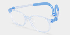 Casey Rectangle Crystal Blue Frame Eyeglasses for Pre-tweens