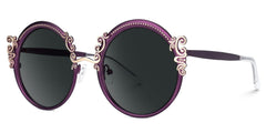 Nelida Designer Sunglasses in Round Purple Frame