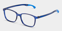 Gray Rectangle Blue Frame Eyeglasses for Pre-tweens