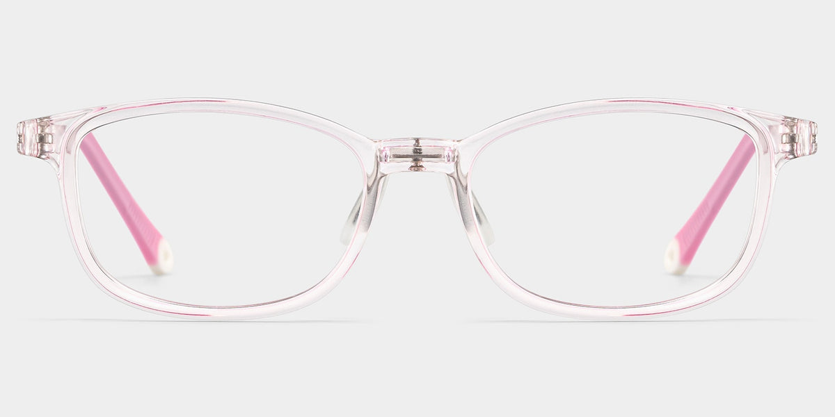 Luca Rectangle Crystal Pink Frame Eyeglasses for Pre-tweens