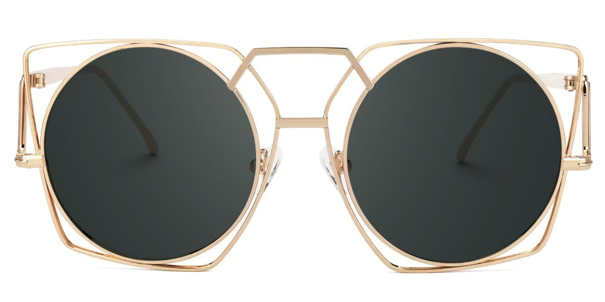 Ybarra Geometric Gold Sunglasses | Zeelool Glasses
