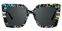 Square Frame Fashion Sunglasses With Colorful Shiny Heart