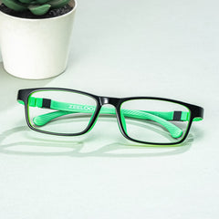 Arddin Rectangle Green Frame Eyeglasses for Tweens