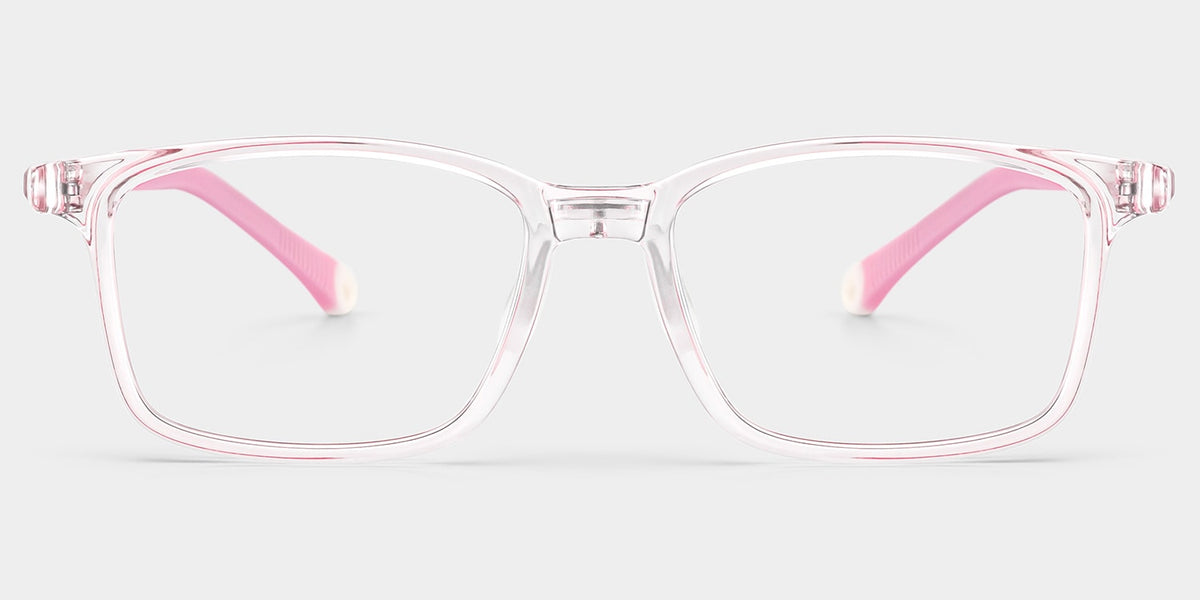 June Rectangle Crystal Pink Frame Eyeglasses for Pre-tweens