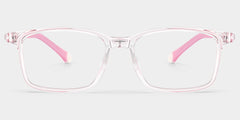 June Rectangle Crystal Pink Frame Eyeglasses for Pre-tweens